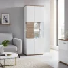 Clearance Wohnen Hochglanz Vitrine in Weiß - Icadro