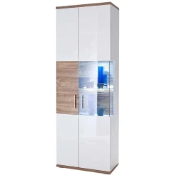 Clearance Wohnen Hochglanz Vitrine in Weiß - Icadro