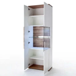 Clearance Wohnen Hochglanz Vitrine in Weiß - Icadro