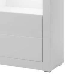 Best Wohnen Hochglanz Vitrine in Weiß mit Beton Dekor Mextra 2-türig