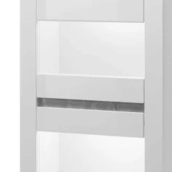 Best Wohnen Hochglanz Vitrine in Weiß mit Beton Dekor Mextra 2-türig
