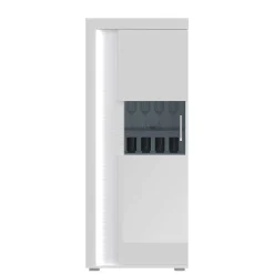 Discount Wohnen Hochglanz Vitrine mit LED in Weiß - Gomata