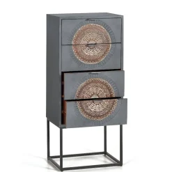 Discount Wohnen Hochkommode - dekorativ mit Mandalas - Mesusco