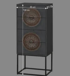 Discount Wohnen Hochkommode - dekorativ mit Mandalas - Mesusco