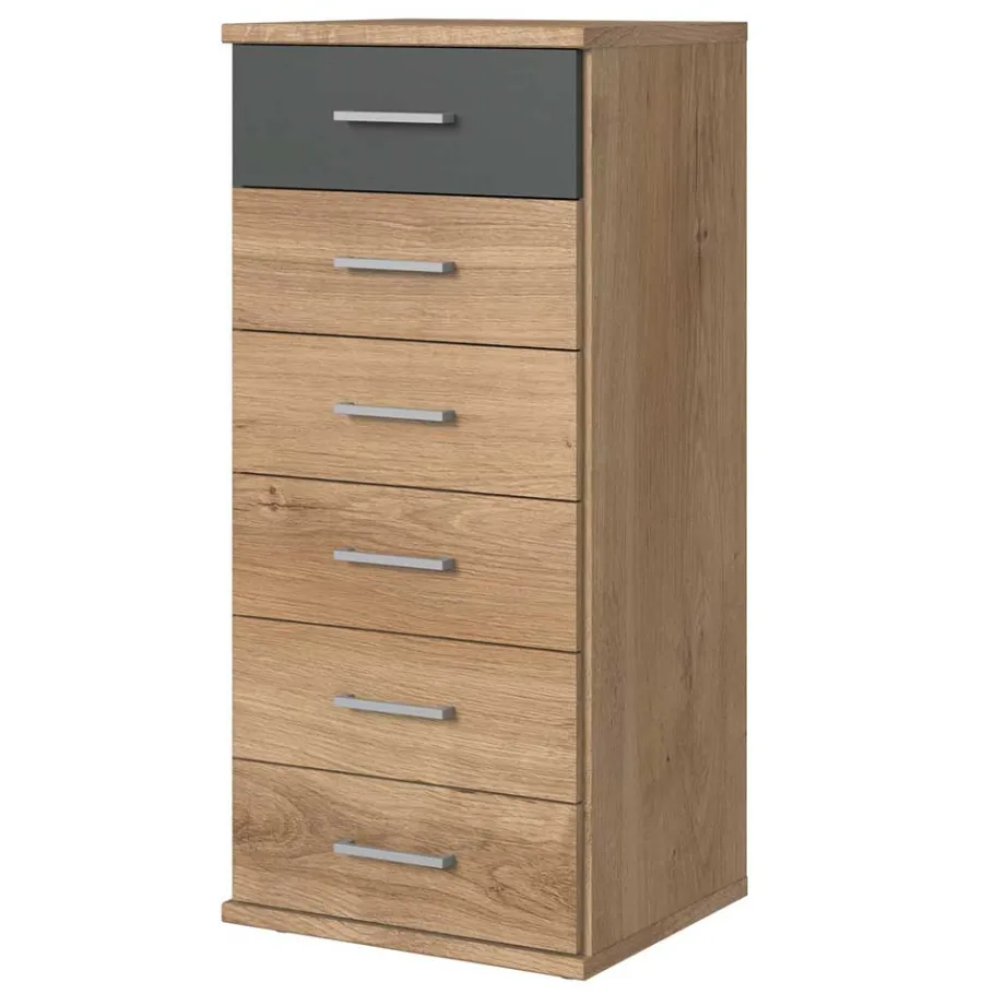 Wohnen Hochkommode mit sechs Schubladen - 46x106x40 cm - Leviza