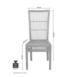 Discount Wohnen Hochlehner Rattanstuhl in Braun - Tiploma (2er Set)