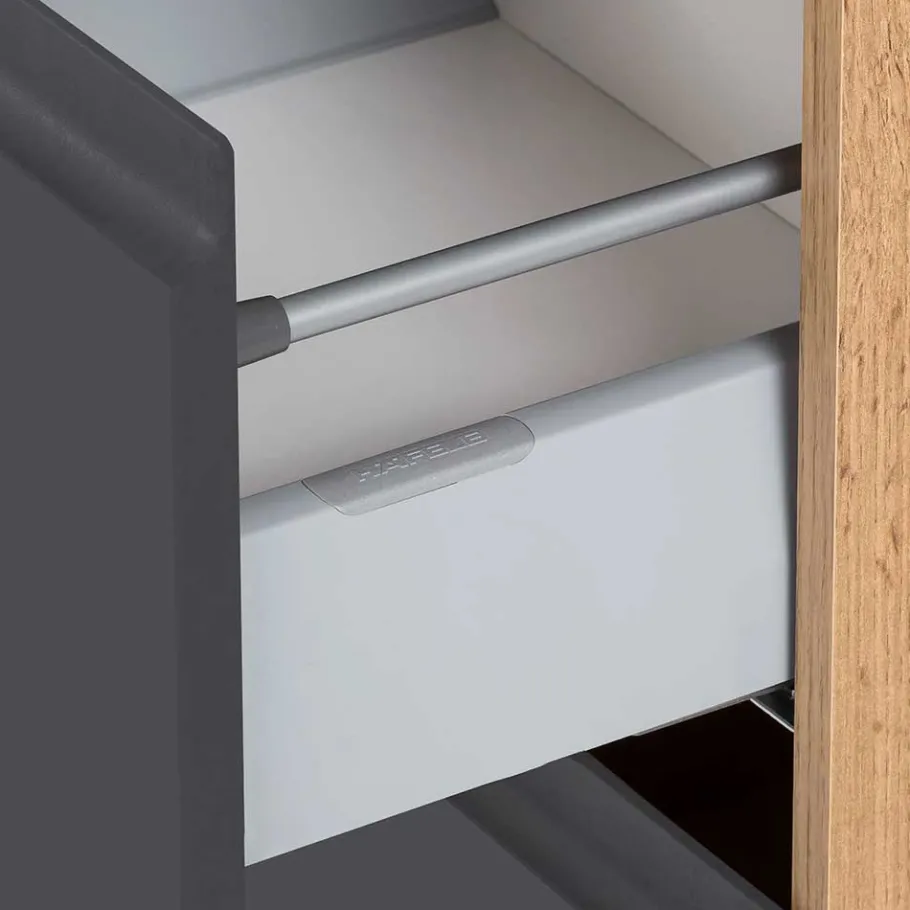 Wohnen Hochschrank mit drei Türen mit Schublade - Jambi