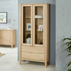 Best Wohnen Hochwertige Massivholz Vitrine 2-türig - Vangus I