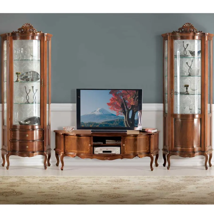 Sale Wohnen Hochwertige Vitrine im Barock Stil Dentro 214cm hoch