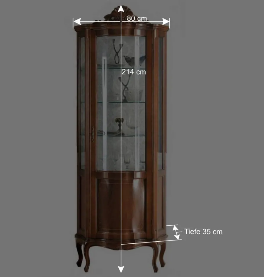 Sale Wohnen Hochwertige Vitrine im Barock Stil Dentro 214cm hoch