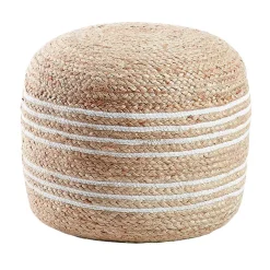 Sale Wohnen Hocker aus Jute Geflecht in Natur & Weiß - Bondio
