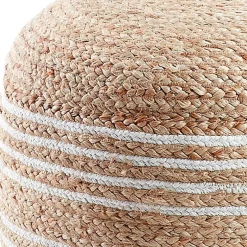 Sale Wohnen Hocker aus Jute Geflecht in Natur & Weiß - Bondio