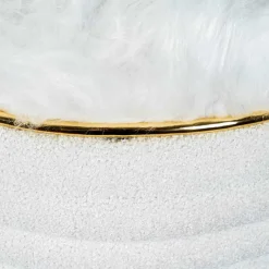 Wohnen Hocker in Weiß mit Gold - Tribial
