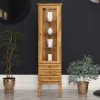 Clearance Wohnen Hohe Vitrine Masdamos aus Wildeiche Massivholz