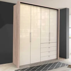 Hot Wohnen Hoher Schlafzimmerschrank 2-türig & 4 Schubladen - Rativian