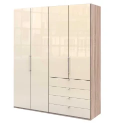 Hot Wohnen Hoher Schlafzimmerschrank 2-türig & 4 Schubladen - Rativian