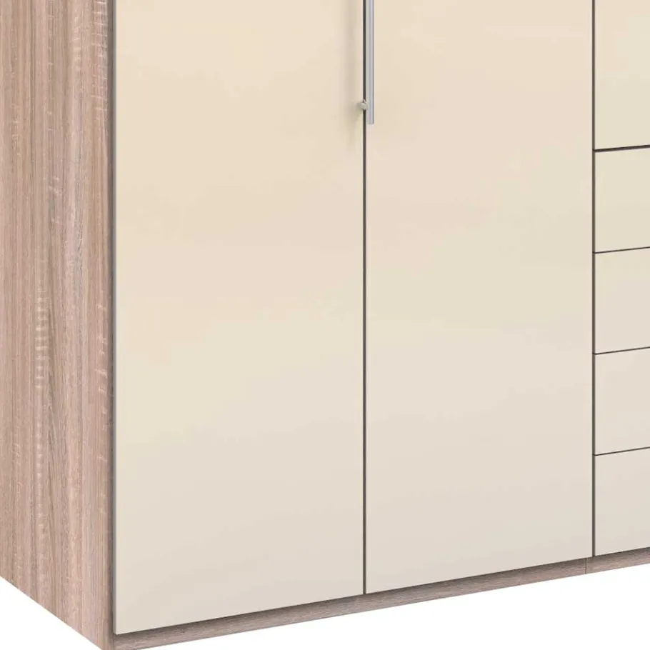 Hot Wohnen Hoher Schlafzimmerschrank 2-türig & 4 Schubladen - Rativian