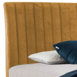 Best Wohnen Hohes Boxspringbett in Senfgelb Velours - Ejulia