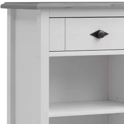 Hot Wohnen Holz Badregal mit Schublade in Weiß & Grau - Mirandesca