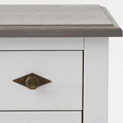 Discount Wohnen Holz Kommode Mirandesca in Weiß Grau