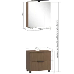 Wohnen Holz Look Badezimmermöbel Set - Ucaida (vierteilig)
