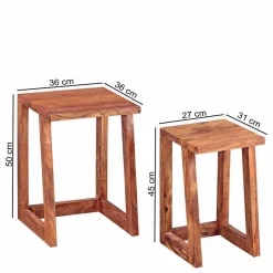 Best Wohnen Holz Tische Set Hoslo ineinander schiebbar (zweiteilig)