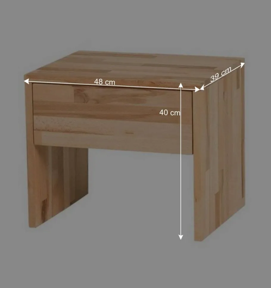 Outlet Wohnen Holzbett Abraham mit Polsterkopfteil (dreiteilig)