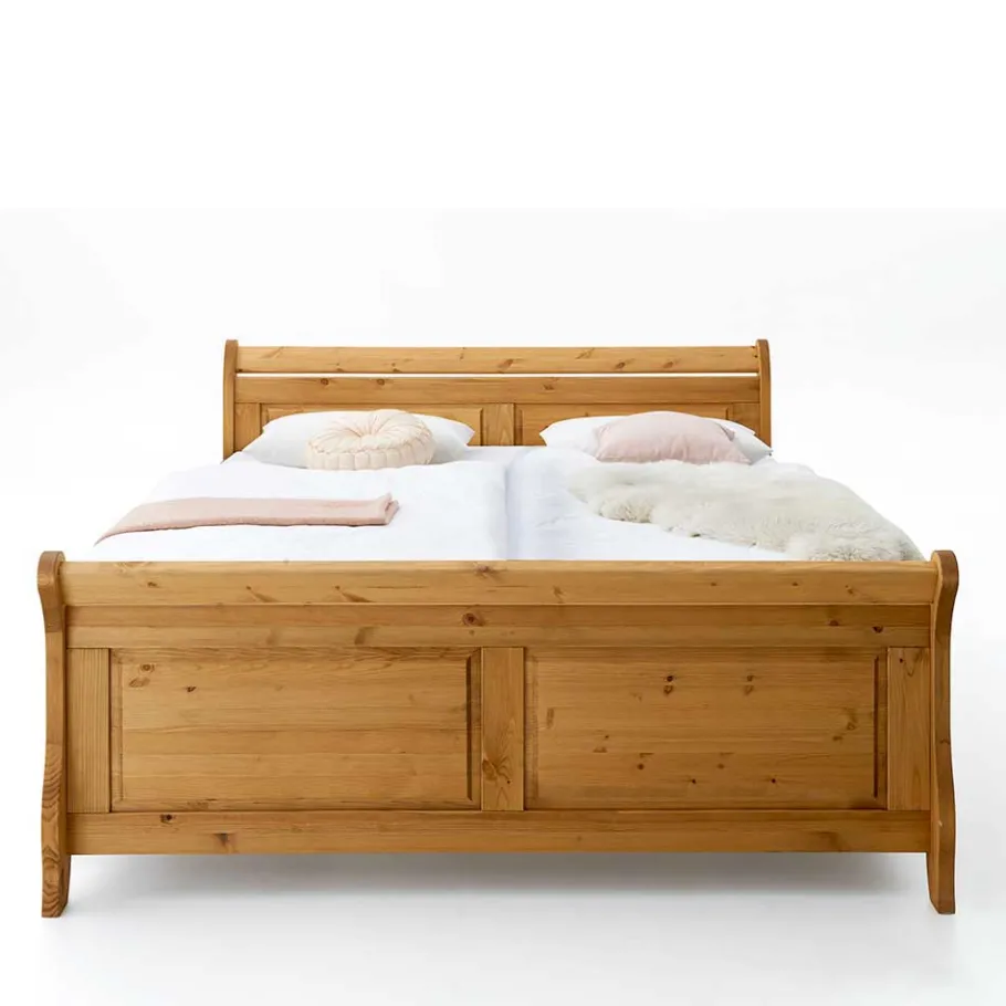 Sale Wohnen Holzbett Corabia mit Nachtkommoden (dreiteilig)