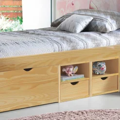 Online Wohnen Holzbett Francena mit Schubladen (zweiteilig)