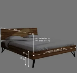 Discount Wohnen Holzbett mit Überlänge 220 cm - Mandirov