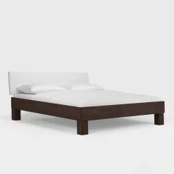 Online Wohnen Holzbett Valdis in Buche Wenge massiv
