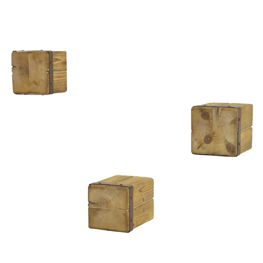 New Wohnen Holzklotz Wandregale aus Tanne - Vicetto (dreiteilig)