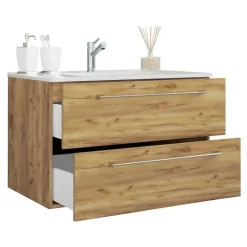 Online Wohnen Holzoptik Badezimmer Möbel - Karin (vierteilig)