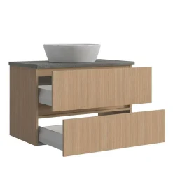 Clearance Wohnen Holzoptik Badezimmermöbel Set - Leitha (fünfteilig)