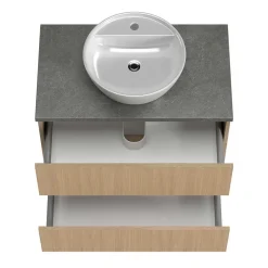 Clearance Wohnen Holzoptik Badezimmermöbel Set - Leitha (fünfteilig)