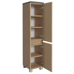Clearance Wohnen Holzoptik Badezimmermöbel Set - Leitha (fünfteilig)