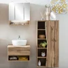Outlet Wohnen Holzoptik Badmöbel mit Baumkante - Tofias (dreiteilig)