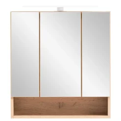 Outlet Wohnen Holzoptik Badmöbel mit Baumkante - Tofias (dreiteilig)