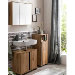 Online Wohnen Holzoptik Spiegelschrank fürs Badezimmer - Nelorena