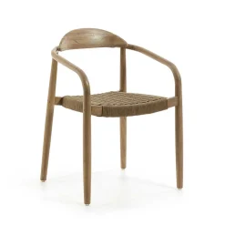Sale Wohnen Holzstuhl mit geflochtenem Sitz Cinco aus Kordel Beige (4er Set)