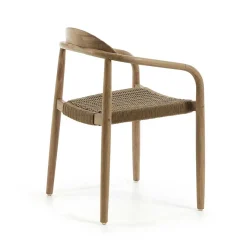 Sale Wohnen Holzstuhl mit geflochtenem Sitz Cinco aus Kordel Beige (4er Set)