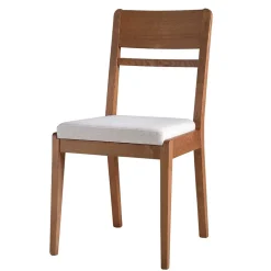 Best Wohnen Holzstuhl mit Sitzpolster in Creme Stoff - Altagracia