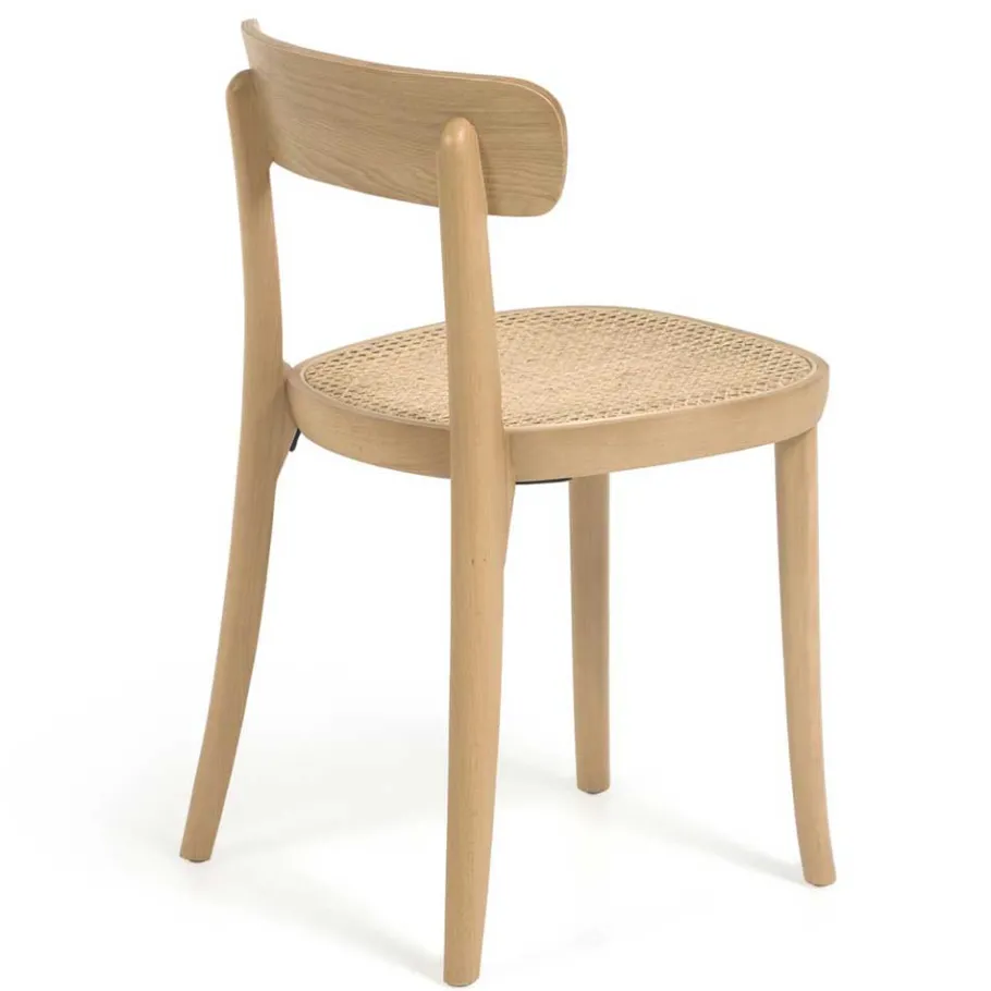New Wohnen Holzstuhl mit Wiener Geflecht Sitz - Wheel (2er Set)