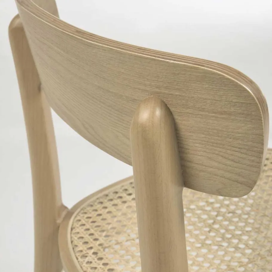 New Wohnen Holzstuhl mit Wiener Geflecht Sitz - Wheel (2er Set)