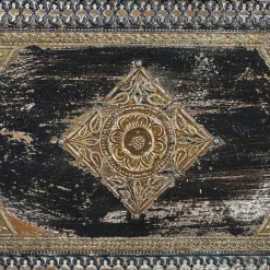 Clearance Wohnen Holztruhe in Antikweiß Schwarz Bronze - Lismiangra