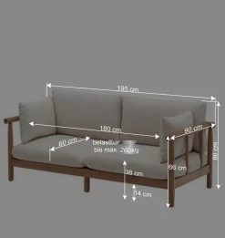 Outlet Wohnen Indoor Outdoor Sofa in Cremefarben - Perconia