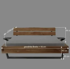 Clearance Wohnen Industrial Balkenbett mit Metallkufen - Magie