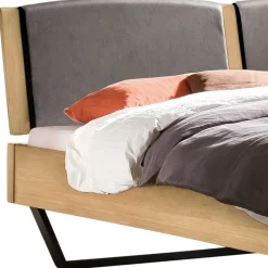 Online Wohnen Industrial Bett aus heller Eiche - Ezianas
