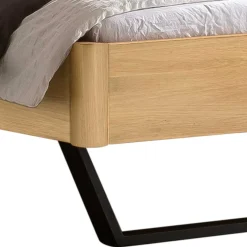 Online Wohnen Industrial Bett aus heller Eiche - Ezianas
