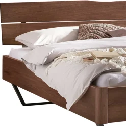 Best Wohnen Industrial Bett aus Nussbaum massiv - Bluesa